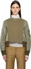 Sacai Khaki Sponge Sweat Sweatshirt In 550 Taupe