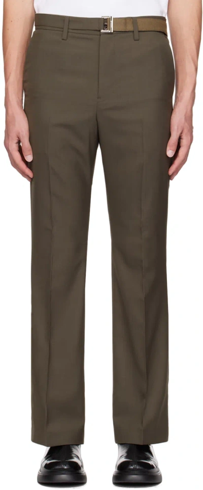 Sacai Khaki Suiting Trousers In 501 Khaki