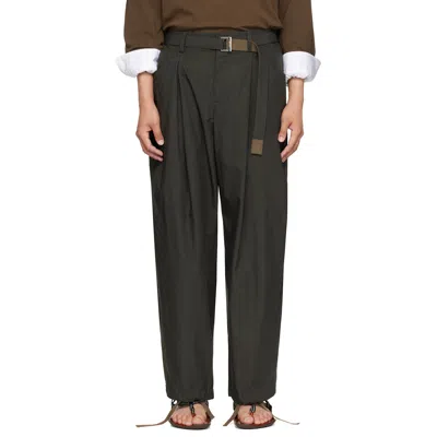 Sacai Khaki Typewriter Trousers In Multi