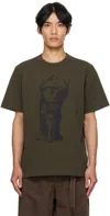 Sacai Khaki 'where The Wild Things Are' T-shirt In Green