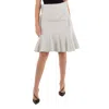 Sacai Khaki Wool Melton Pleated Skirt