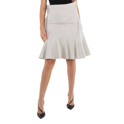 Sacai Khaki Wool Melton Pleated Skirt