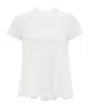 Sacai Contrasting-panels Jersey T-shirt In White