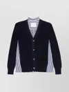 Sacai Knit Cardigan With V-neck And Striped Pattern