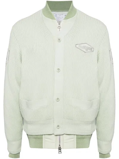 Sacai Knit Detail Ma-1 In 绿色