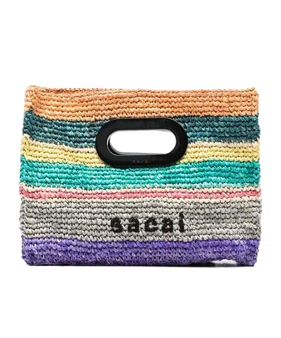 Sacai Knit Detail Tote Bag In Multi