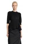 Sacai Asymmetrical Jersey In Cotton Mixed In Black