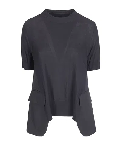 Sacai Knit Pullover In Gray