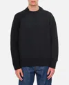 Sacai Wool Cotton Panel Sweatshirt In Black