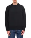 Sacai Wool Cotton Panel Sweatshirt In Black