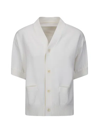 Sacai Knitted Cardigan In White