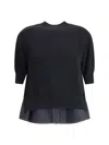 Sacai Patchwork Sweater Sweaters And Cardigans Blue In Black