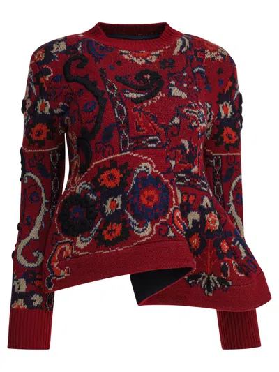 Sacai Knitwear Bordeaux In Red