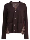 Sacai Cardigan With Floral Print In Black