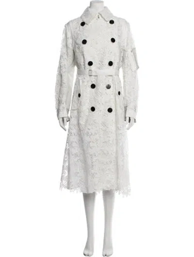 Pre-owned Sacai Lace Lace Pattern Coat W/ Tags In White