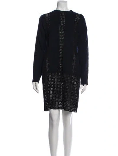 Pre-owned Sacai Lace Pattern Knee-length Dress In Blue