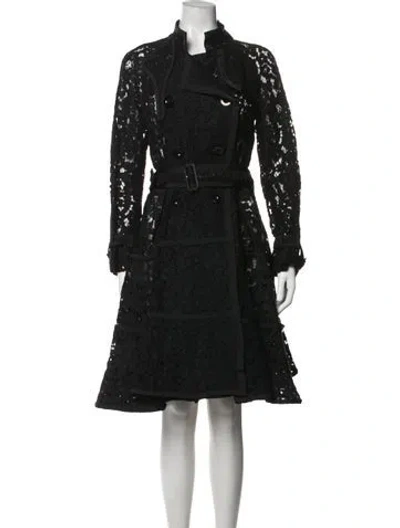 Pre-owned Sacai Lace Pattern Midi Length Dress In Black