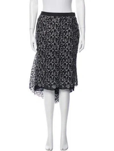 Pre-owned Sacai Lace Pattern Midi Length Skirt In Blue