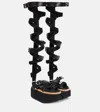 Sacai Lace-up Leather Sandals In Black