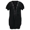 Sacai Lace-up Mini Dress In Black Cotton In Black