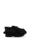 Sacai Black Faux-fur Derbys In Black (black)