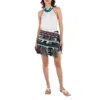 Sacai Ladies Multicolor Rug Jacquard Shorts In Green