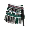 Sacai Ladies Multicolor Rug Jacquard Shorts In Green