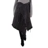 Sacai Ladies Tweed Asymmetric Midi Skirt In Black