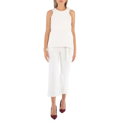 Sacai Ladies White Faux Leather Tank Top