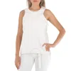 Sacai Ladies White Faux Leather Tank Top In White