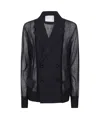 Sacai Semi-transparent Blazer Jacket In Black