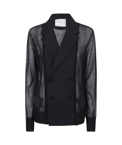 SACAI SACAI DOUBLE-BREASTED PANELLED JACKET