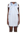 Sacai Striped Cotton Poplin Minidress In White
