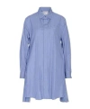 Sacai Striped Mini Shirt Dress In Blue