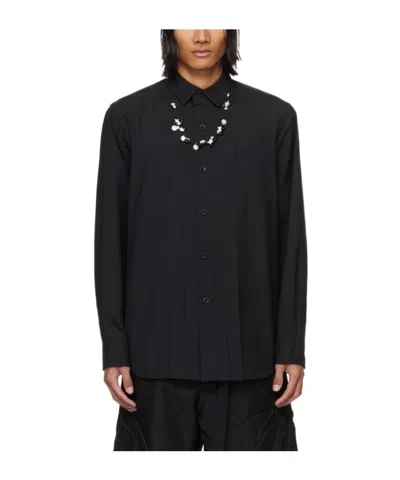 Sacai Lapel Long-sleeved Shirt In Black