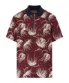 Sacai Burgundy Dot Flower Print Polo In Red