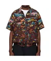 Sacai Lapel Short Sleeve Shirt In Multicolor