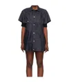 Sacai Lapel Short-sleeved Dress In Black