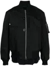 Sacai Layered Band-collar Bomber Jacket In Black