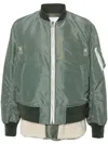 Sacai Layered Hybrid Bomber Jacket In Green