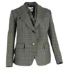 Sacai Layered Checked Blazer In Multicolor Cotton In Gray