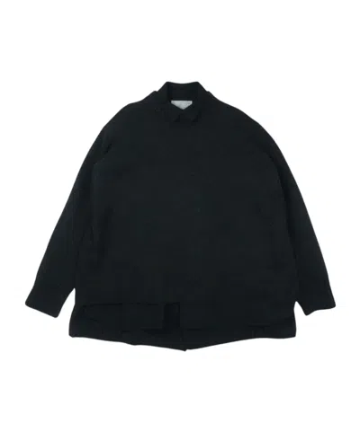 Sacai Layered Classic-collar Mini Dress In Black