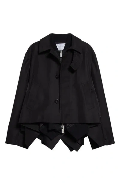 Sacai Garbardine Twill Jacket In Black