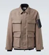 Sacai Layered Cotton Jacket In Brown
