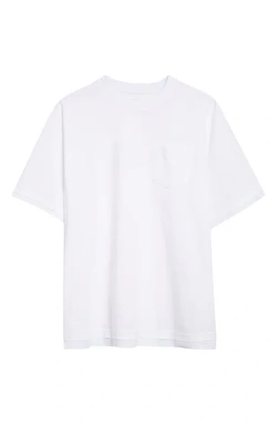 Sacai Layered Cotton Jersey Pocket T-shirt In White