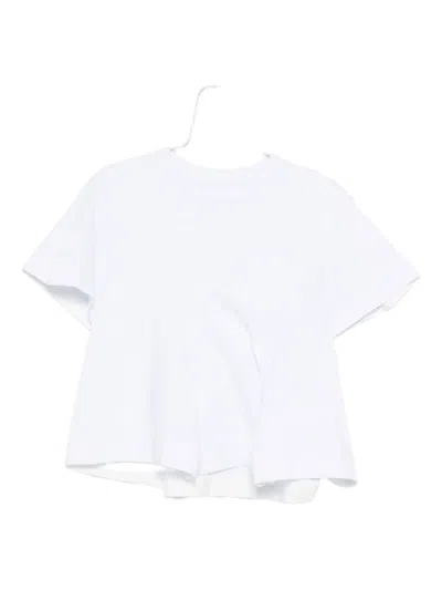 Sacai Layered Cotton T-shirt In White
