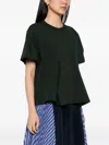 Sacai Layered Cotton T-shirt In Black