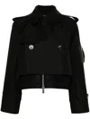 Sacai Black Cotton Gabardine X Nylon Twill Jacket In Black