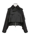 Sacai Black Cotton Gabardine X Nylon Twill Jacket In Black