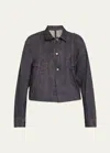 Shop Sacai Layered Denim Jacket In Indigo
